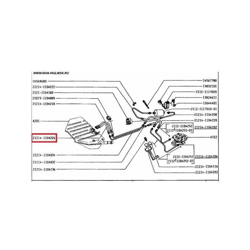 Hadica paliva od plaváka nádrže 21214-1104226