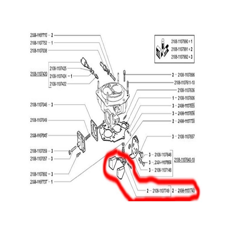 Plavák karburátora Solex 2108-1107740