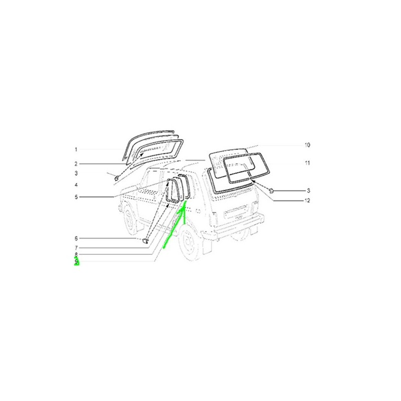 Tesnenie bočného skla 2131-5403122