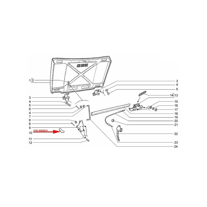 Doraz prednej kapoty ľavý 2121-8402215