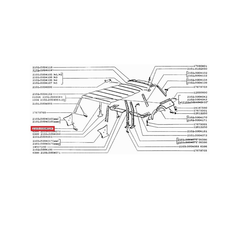 Upevňovací kolík čalúnenia 2103-5004028