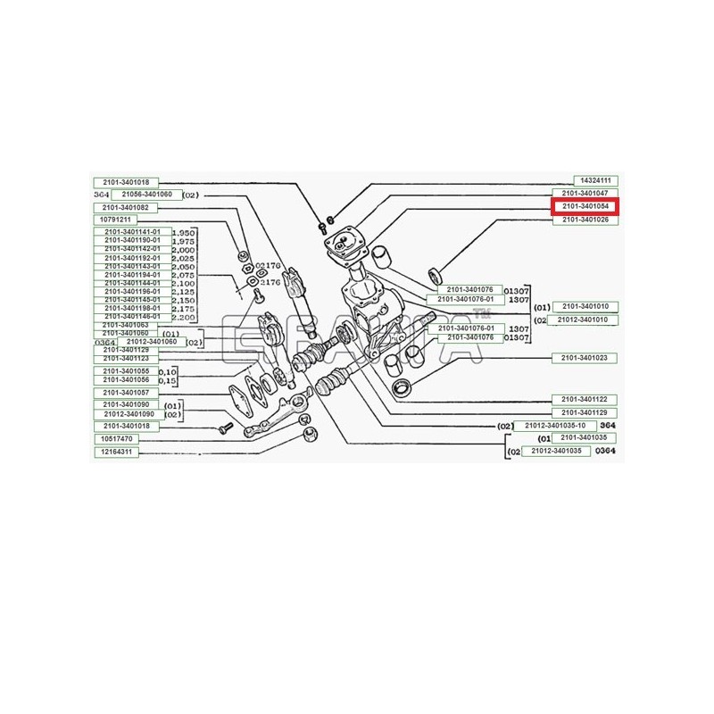 Tesnenie horného krytu mechanizmu riadenia 2101-3401054