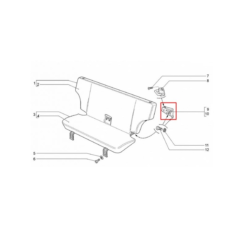 Üléstámla tartó bal oldali 21214-6820067