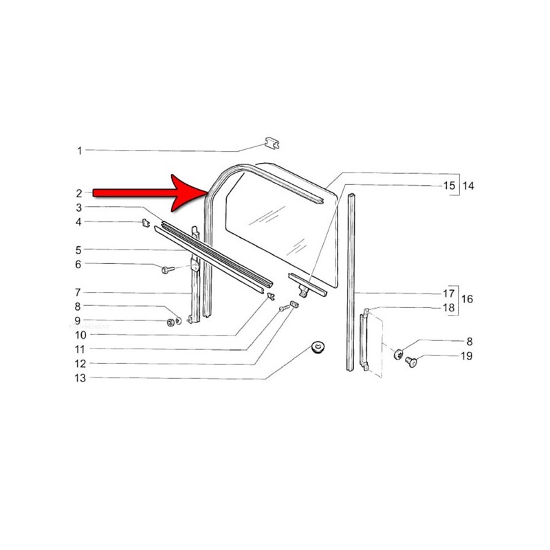 Türfensterdichtung rechts 2105-6103294