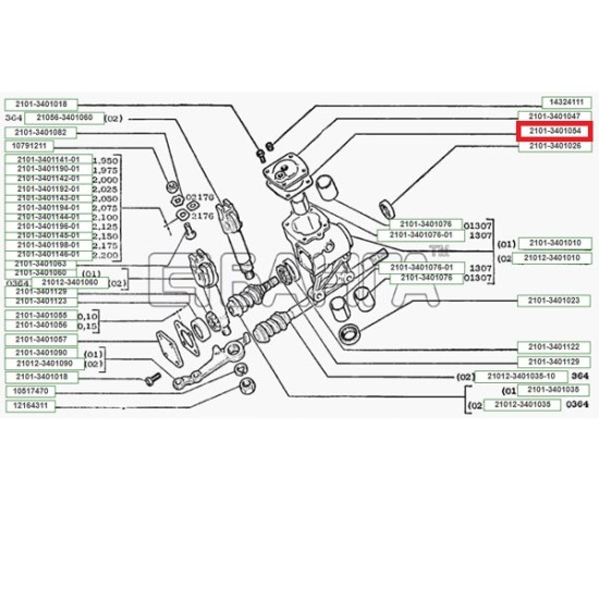 Tesnenie horného krytu mechanizmu riadenia 2101-3401054